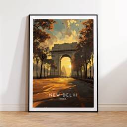 New Delhi Travel Print - India, Poster, Home Decor, Gift Or Canvas - thumbnail 1