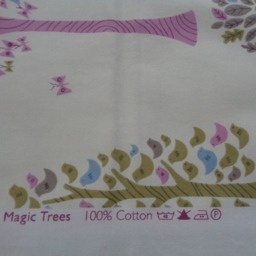 "Curtain Panel With Tree Print Cotton H63""x W52" - thumbnail 2