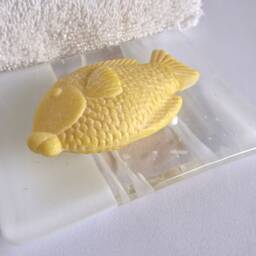 White Fused Glass Soap Dish By Bprdesigns - thumbnail 4
