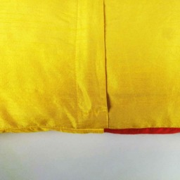 Handmade Colorblock Silk Lumbar Pillow Cover - Yellow & Red - thumbnail 3