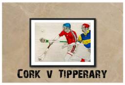 Personalised Any Team Retro Hand Coloured Hurling Art Print. - Any County Or Club - thumbnail 1