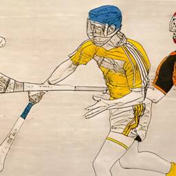 Personalised Any Team Retro Hand Coloured Hurling Art Print. - Any County Or Club - thumbnail 3