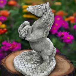 Stone Horse Statue Concrete Equestrian Sculpture Cement Animal Decor Garden & Home Ornament Front Door Figurine Horse Lover Gift - thumbnail 2
