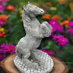 Stone Horse Statue Concrete Equestrian Sculpture Cement Animal Decor Garden & Home Ornament Front Door Figurine Horse Lover Gift - thumbnail 3