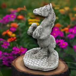 Stone Horse Statue Concrete Equestrian Sculpture Cement Animal Decor Garden & Home Ornament Front Door Figurine Horse Lover Gift - thumbnail 4