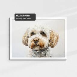 Cockapoo Cream Style Abstract Dog Oil Painting Framed Poster Print Or Canvas Wall Decor Art Bedroom Home Interior Gift For Pet Lover - thumbnail 3