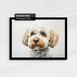 Cockapoo Cream Style Abstract Dog Oil Painting Framed Poster Print Or Canvas Wall Decor Art Bedroom Home Interior Gift For Pet Lover - thumbnail 2