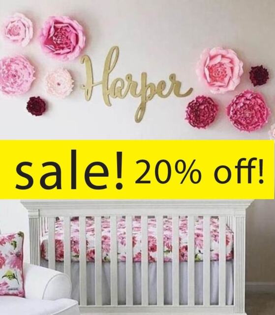 Baby Name Sign Nursery Decoration Gold For Wall - image 1