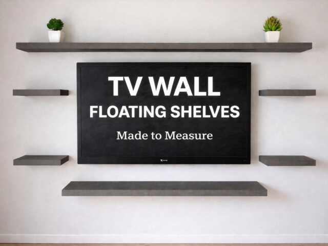 Modern Floating Mdf Shelves - Seamless Design, Custom Sizes, Ready To Paint. For Your Tv Wall, Kitchen Or Dining Room For Any Office Wall - image 1