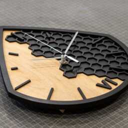 Triangle Hexagon Wall Clock Cnc Laser Cut Plywood Design - Digital Download - thumbnail 2