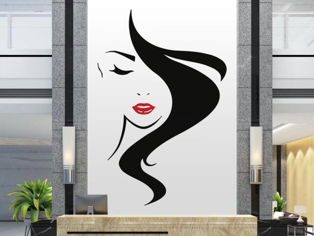 Woman Face Wall Decal Beauty Salon Lashes Decor, 2861 - image 1