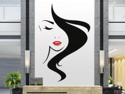 Woman Face Wall Decal Beauty Salon Lashes Decor, 2861 - thumbnail 1