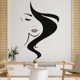 Woman Face Wall Decal Beauty Salon Lashes Decor, 2861 - thumbnail 2