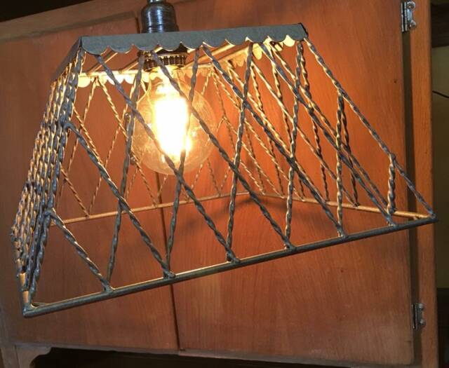 Vintage Silver Wire Basket Chandelier - image 1
