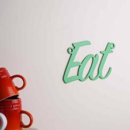 Eat Kitchen Wall Sign, Metal Script, Black, UK Made - thumbnail 2
