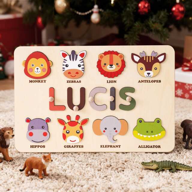 Personalized Baby Name Puzzle, Puzzle For Toddler, Early Learning Busy Board, Wooden Toy, 1st Birthday Gift, Christmas Gift - image 1