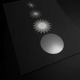 Sun's Diurnal Journey Silver Foil Celestial Art Print, Gift Idea, Sun Star Wall Decor, Black Decor Art, Metallic Print - thumbnail 2