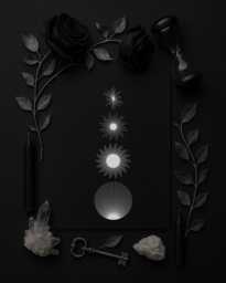 Sun's Diurnal Journey Silver Foil Celestial Art Print, Gift Idea, Sun Star Wall Decor, Black Decor Art, Metallic Print - thumbnail 1