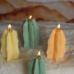Soy Wax Cactus Candle - Handmade Decorative Gift For Her Valentine's & Mother's Day Idea Pillar - thumbnail 2