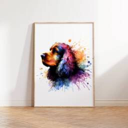 Cocker Spaniel Dog Prints - Set Of 3 Posters - Watercolour Definition Wall Art Colourful Painting Room Decor Dogs Artwork Gift Pet - thumbnail 3