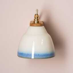 Blue & White Right-Angle Element Wall Light in Ceramic Oak - thumbnail 2