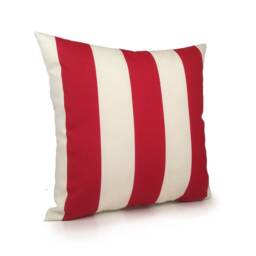 Red & Off White Pillow, Throw Pillow Cover, Decorative Stripes Pillow, Indoor Outdoor Cotton Blend Pillow, Modern - thumbnail 2