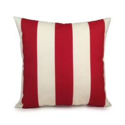 Red & Off White Pillow, Throw Pillow Cover, Decorative Stripes Pillow, Indoor Outdoor Cotton Blend Pillow, Modern - thumbnail 1