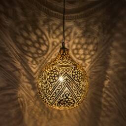 Handmade Oriental Brass Lamp, Moroccan Pendant Light, Hanging Gold Lampshade, Home Decor Lighting & Ceiling Light