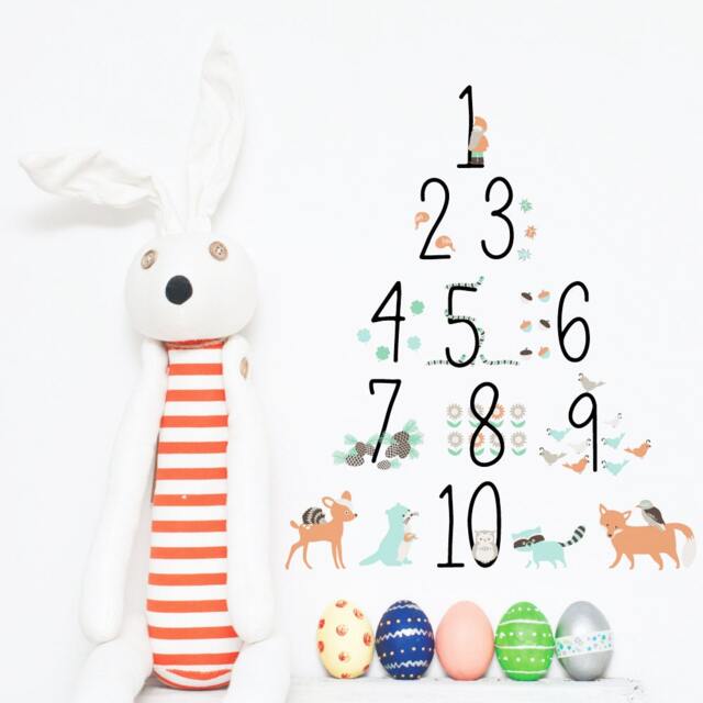Woodland 123 Numbers Wall Sticker Decal - Educational Stickers, Learning, Art, Decals, Kids Room, School, Education, Gifts - image 1