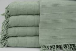 "Pale Green Stone Washed Towel, Turkish Towel, Hammam Towel, 33""x65"