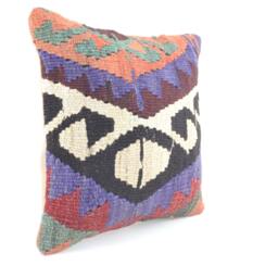 Cojin Kilim Izmir Antique Handmade Kilim Cushion 40x40 cm 16x16 Inc, Turkish Pillow Case .kilim Cover , K 15 - thumbnail 2