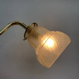 Vintage Tulip Gold Elbow Wall Lamp in Frosted Glass - thumbnail 4
