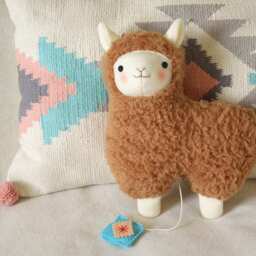 Llama Musical Toy With Your Choice Of Melody, Handmade Baby Gift, Birth Baptism Cotton Plush Stuffed Toy, Personalized - thumbnail 3
