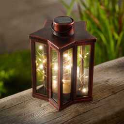 starlight Lantern Solar Powered Firefly Led Lights Garden Ornament 16cm 1080206 - thumbnail 2