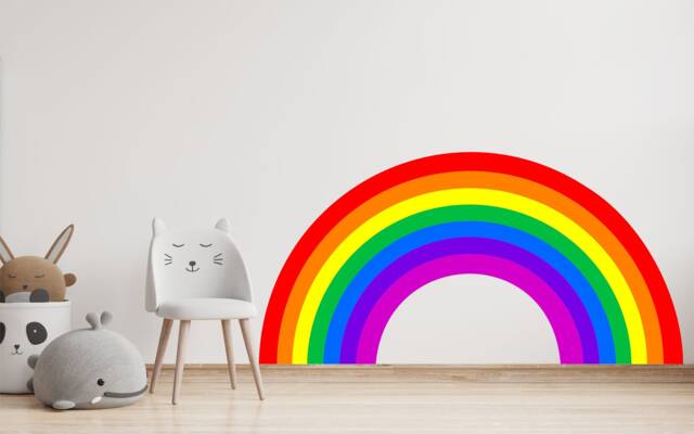 Rainbow Wall Sticker Stickers Nursery Decor Decal Classic Rainbows Art Mural Baby Colourful Bright - image 1