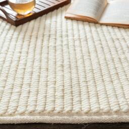 Hand Woven , Handmade Carpet Modern Style New Zealand Wool Indoor Rug. Entryway Or Runner Off White - Therugbasket - thumbnail 2