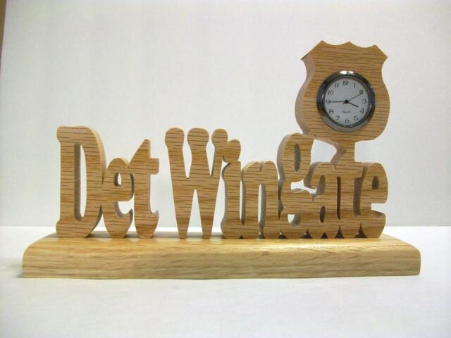 Personalized Detective Desk Clock - Custom Handmade Solid Oak I Make Each Item Myself - image 1