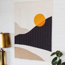 Minimalist Mountain Wall Art Vertical Quilt Tapestry - thumbnail 2