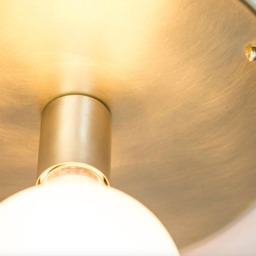 Brass Globe Flush Mount Light Mid Century Modern Wall Sconce - thumbnail 3