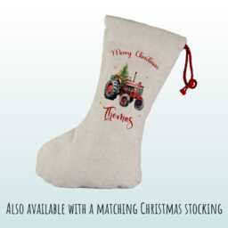 Personalised Christmas Sack - Santa For Kids Presents Xmas Tree & Tractor Design Stocking Eve Bag Girls & Boys Xs062 - thumbnail 3