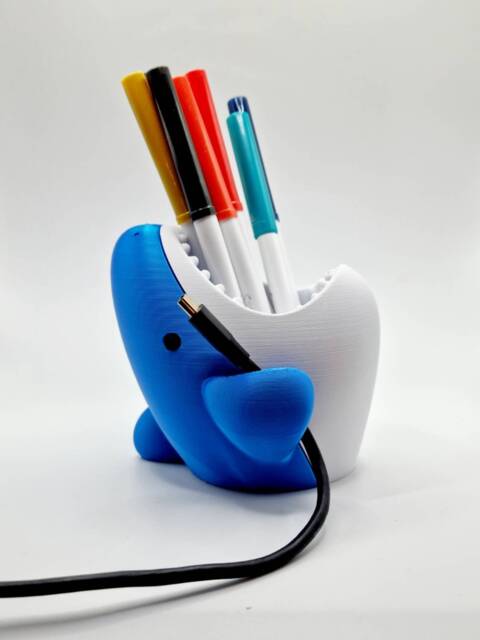 Cute Shark Usb Cable + Pen Holder - image 1