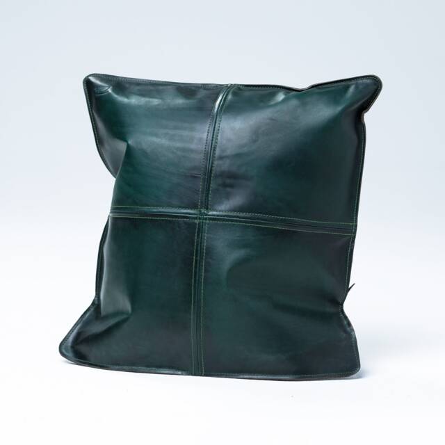 Green Leather Pillow Cover - image 1