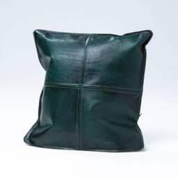 Green Leather Pillow Cover - thumbnail 1