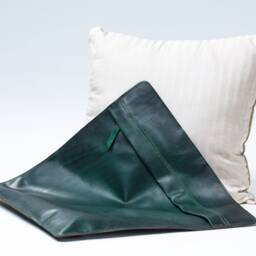 Green Leather Pillow Cover - thumbnail 3