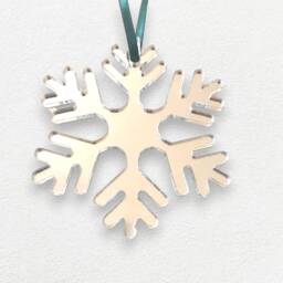 Round Ice Snowflake Christmas Tree Decorations, Custom Colours & Woods, Bespoke Shapes & Sizes Made - thumbnail 3