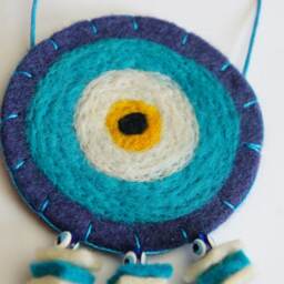 Evil Eye, Eye Good Luck Charm, Felt Wall Hanging, Nazar Boncuk, Talisman Decor, Turkish - thumbnail 4