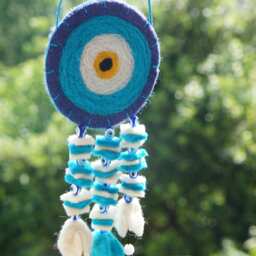 Evil Eye, Eye Good Luck Charm, Felt Wall Hanging, Nazar Boncuk, Talisman Decor, Turkish - thumbnail 3