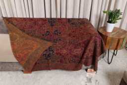 Luxury Boiled Pure Merino Wool Reversible Sofa Or Bed Throws For Ultimate Comfort & Style - Classic Indian Paisley in Multicolour - thumbnail 1