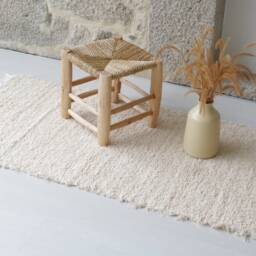 Medium Beige Rug 70x140 cm, Cream Cotton Rug, Bathroom Kitchen Bedroom Rustic Tapis Beige, Beiger Teppich - thumbnail 2