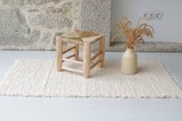 Medium Beige Rug 70x140 cm, Cream Cotton Rug, Bathroom Kitchen Bedroom Rustic Tapis Beige, Beiger Teppich - thumbnail 1